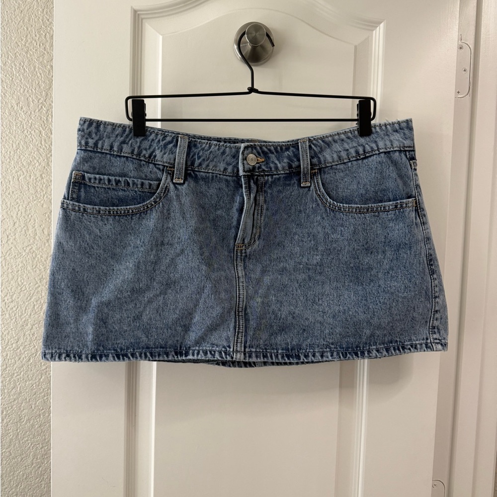 Hollister Light Blue Denim Mini Skirt